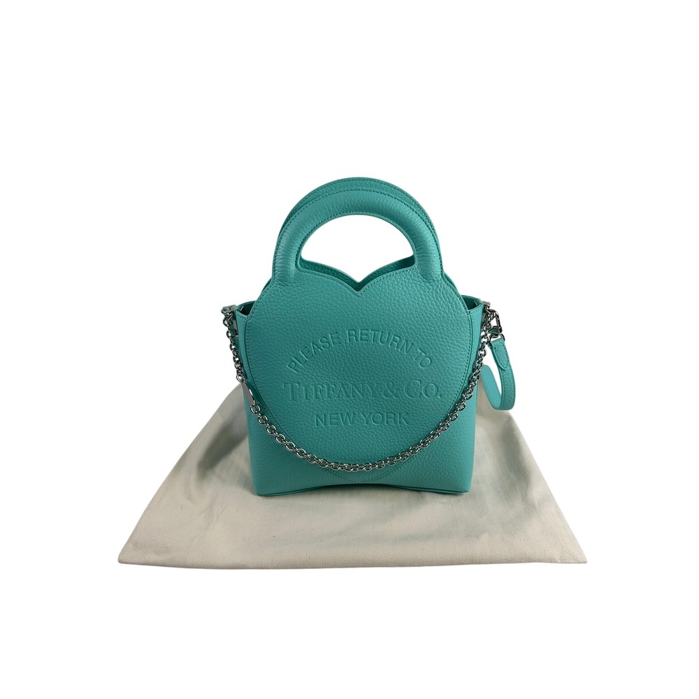 Tiffany & Co Return to Tiffany Heart Tote Women Small Blue NWOT Leather Italy